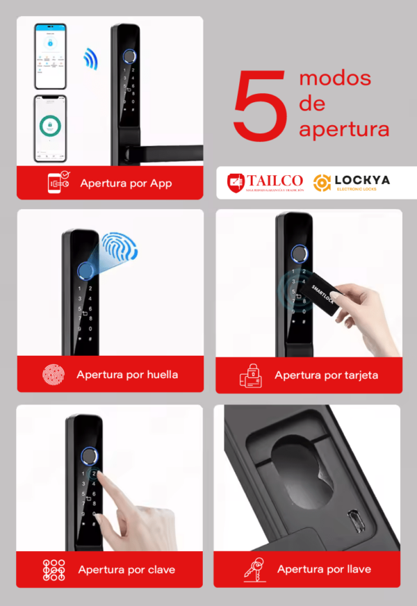 Cerradura con cámara para puertas de perfil angosto - LY86 - Imagen 3