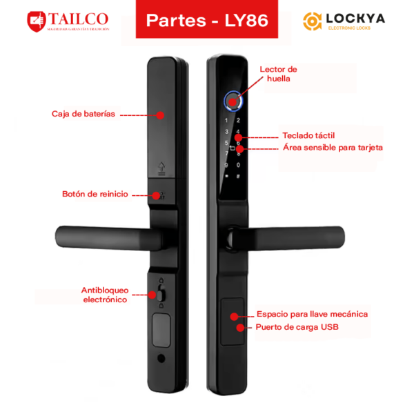 Cerradura con cámara para puertas de perfil angosto - LY86 - Imagen 6
