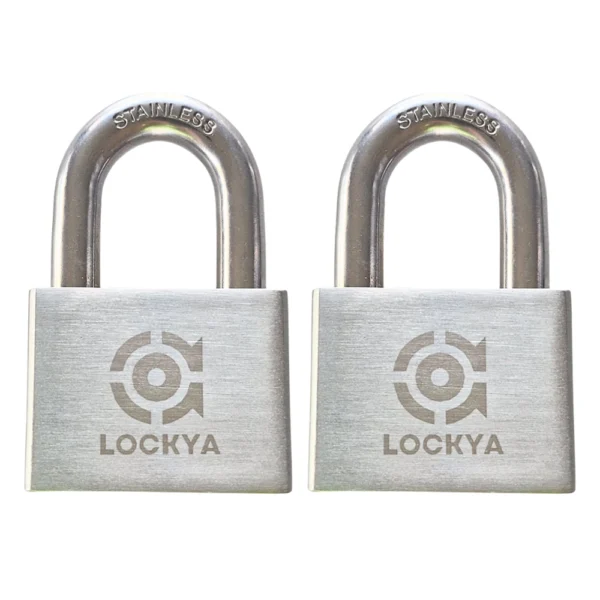 Kit de dos (2) candados igualados Lockya. Acero inoxidable, resistentes a la intemperie y al oxido